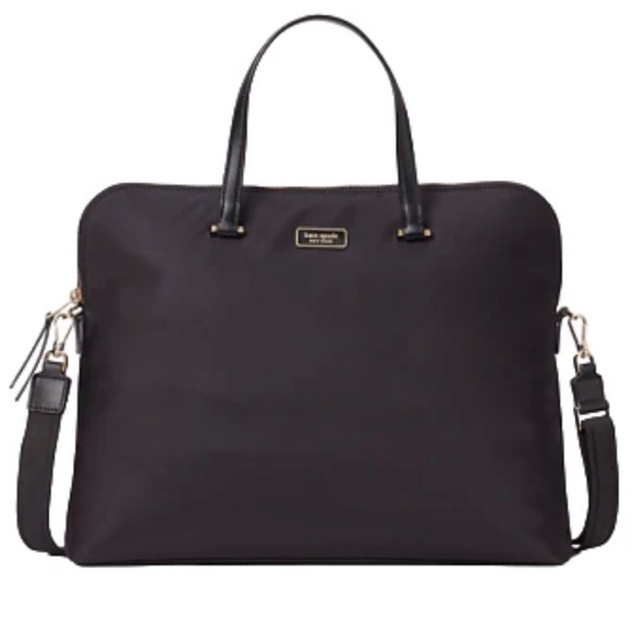 Kate Spade Dawn Laptop Bag Zipper Closure Crossbody Strap Black Logo Retail $319 - Picture 1 of 11